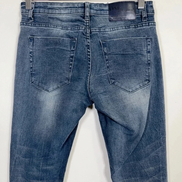 ONE TEASPOON | FREEBIRDS II  DISTRESS DARK WASH ANKLE ZIP JEANS - Picture 10 of 15